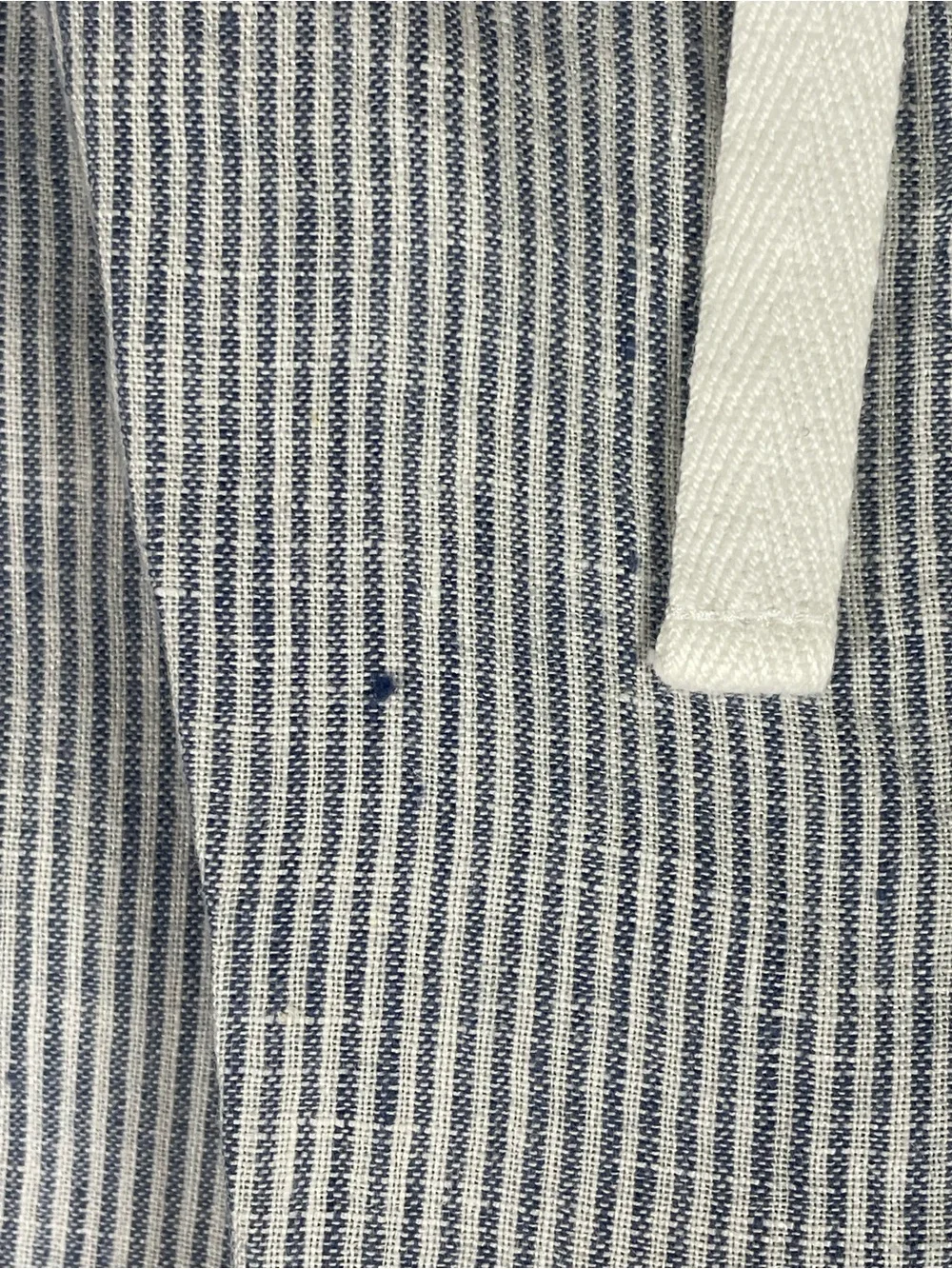 Quince 100% European Linen Pants Blue Pinstripe Size XL Drawstring Comfort